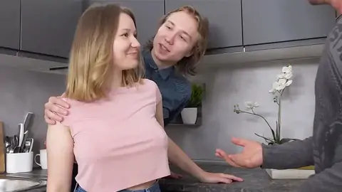 Nice ash-blonde female is hotwife on her boyfriend for some cash