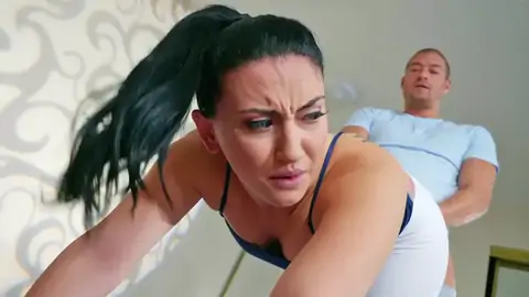 Mandy Muse doing yoga and getting it from the back