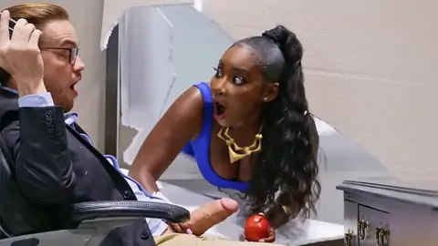 Stuck in a wall while a BWC screws the ebony from behind