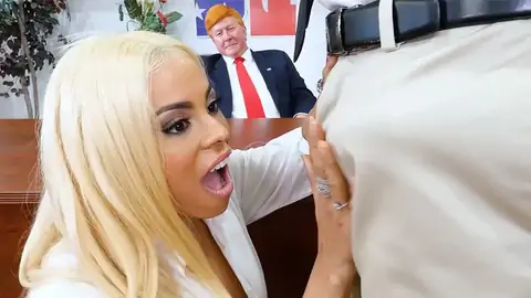 Enormous-Breasted Latina is in the office in an HARDCORE parody