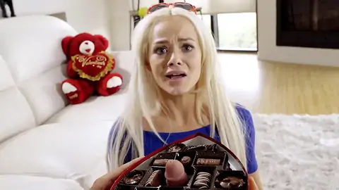 He surprises his platinum-platinum-blonde stepsister with a bizarre gift
