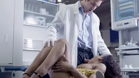 Doc ravages face of surprised patient in the health center