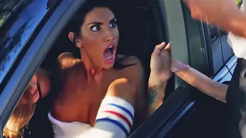 The cop demonstrates his hard-on two a couple of lesbians