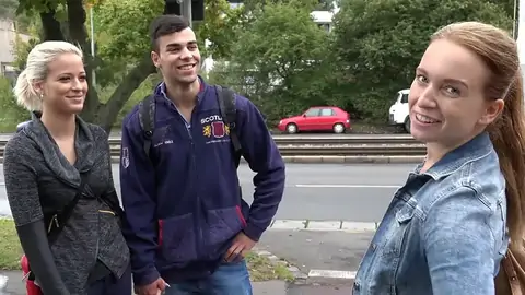 Czech sauna features one man and two nubile damsels