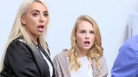 MILF is eyeing while her stepdaughter is wailing