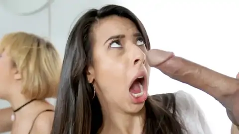 Dark-hued-haired and a light-haired are sharing rock hard-ons in a 4some