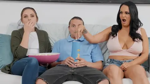 Prank on huge bumpers acquaintance while gf is watching TV